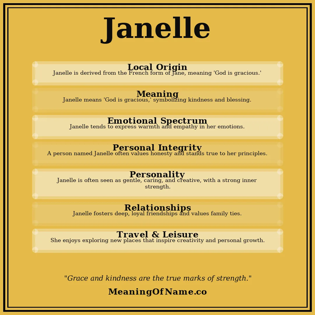 Janelle name meaning poster