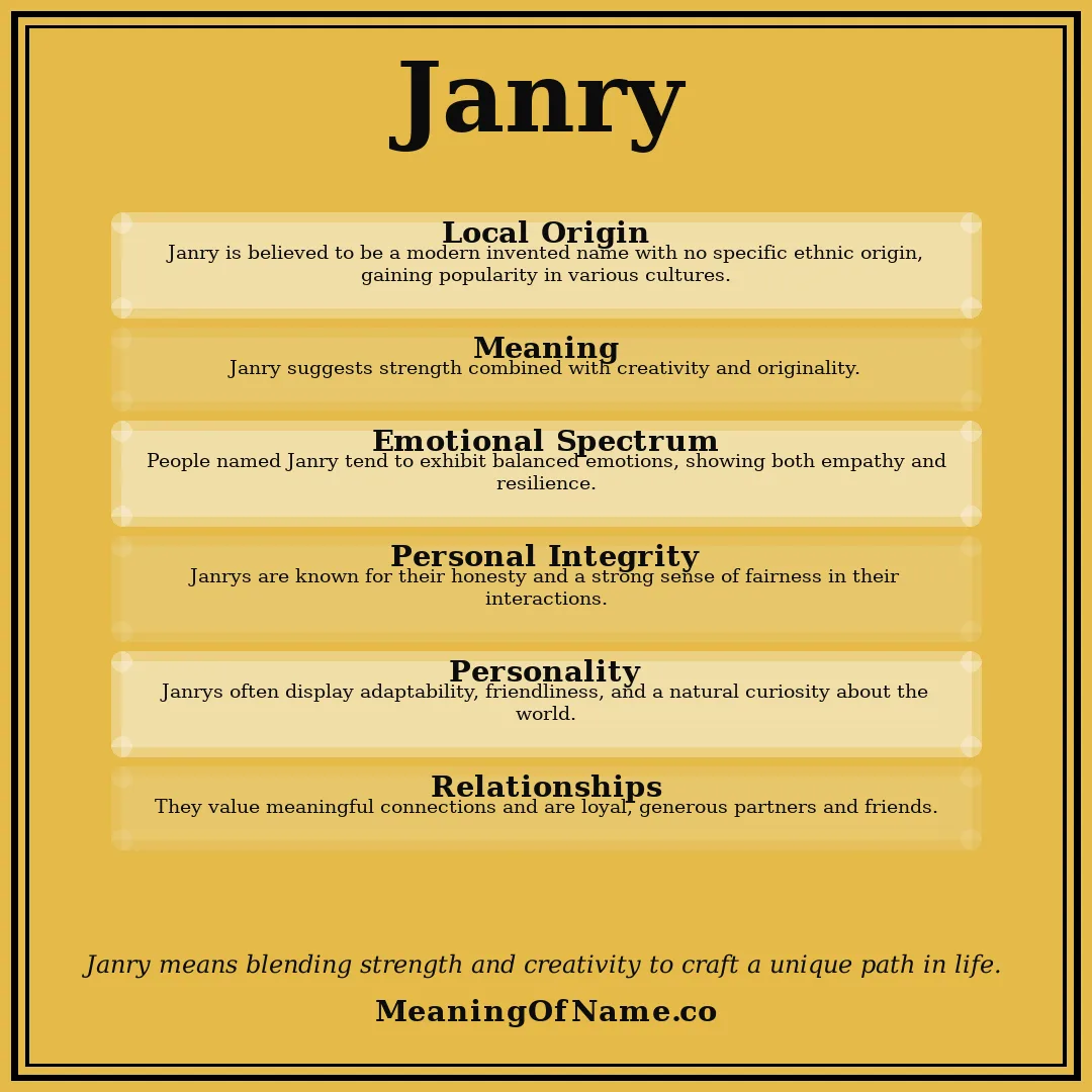 Janry name meaning poster
