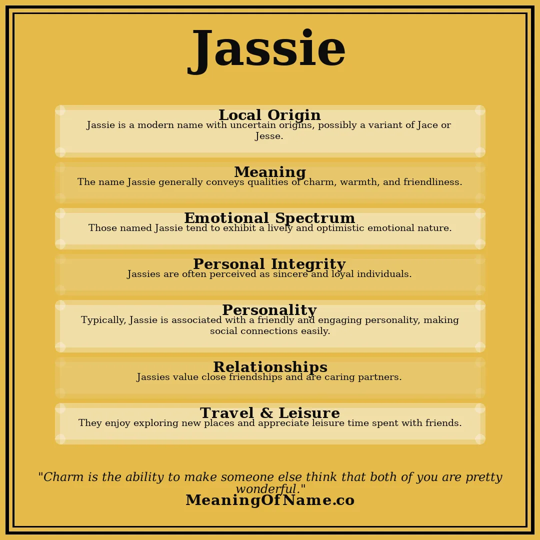 Jassie name meaning poster