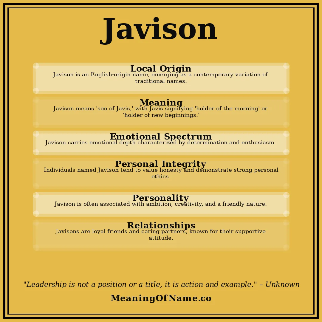 Javison name meaning poster