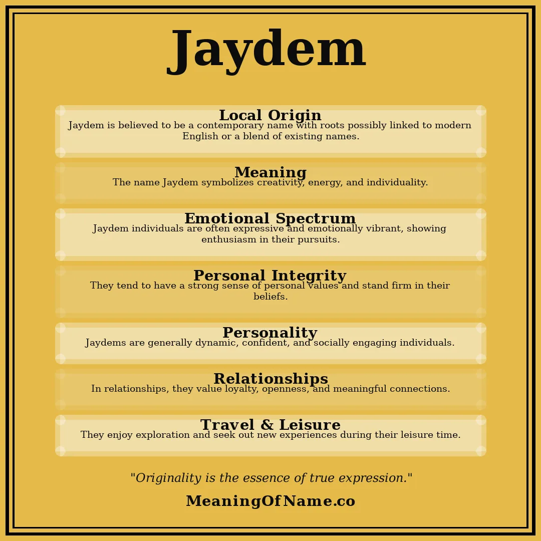 Jaydem name meaning poster