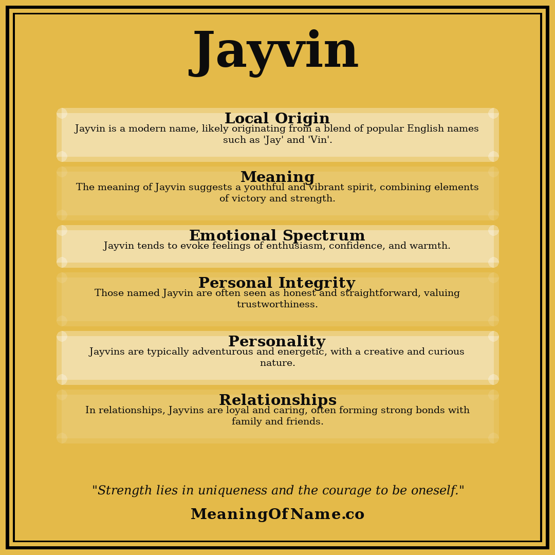 Jayvin name meaning poster