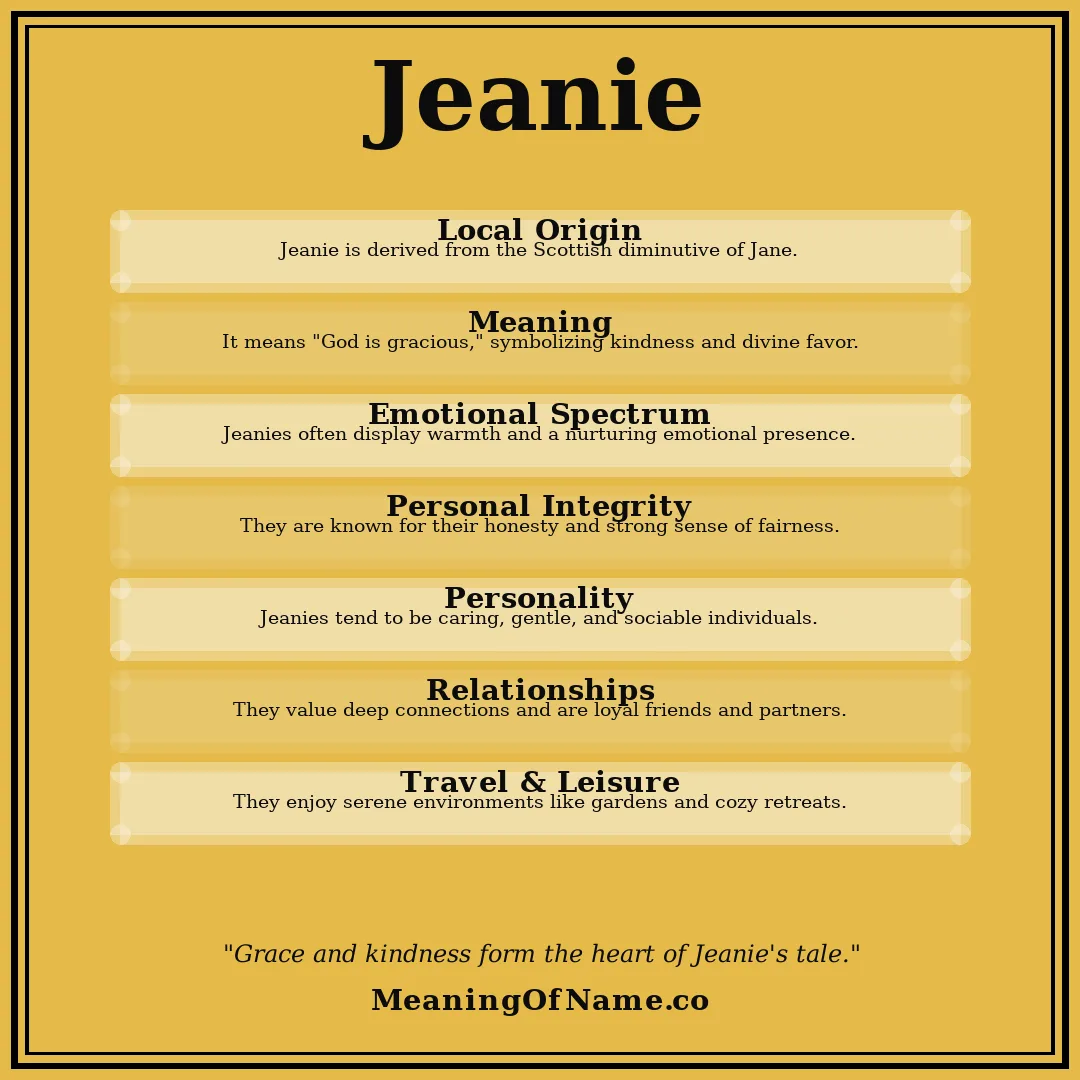 Jeanie name meaning poster