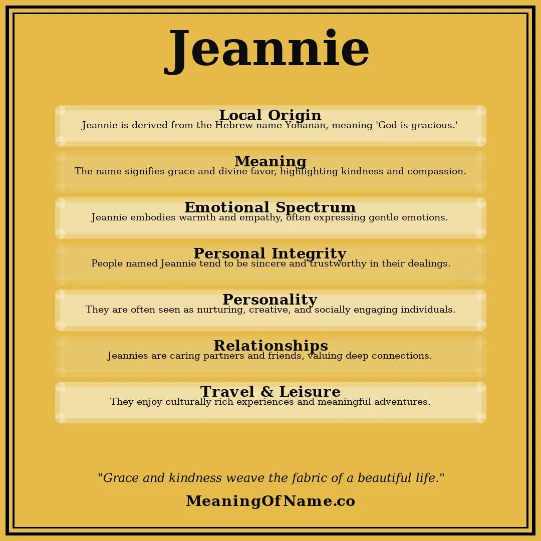 Jeannie name meaning poster