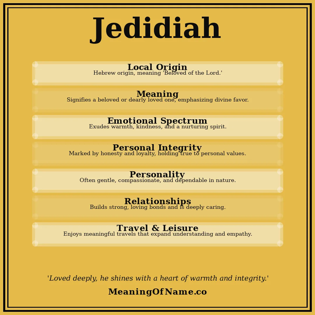 Jedidiah name meaning poster
