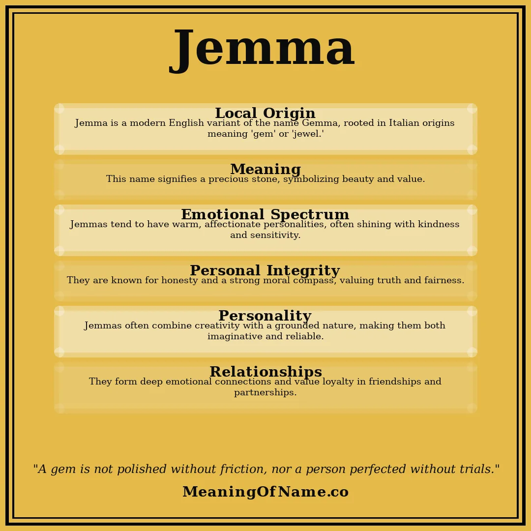 Jemma name meaning poster