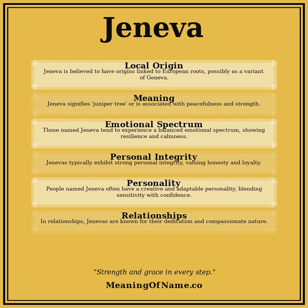 Jeneva name meaning poster