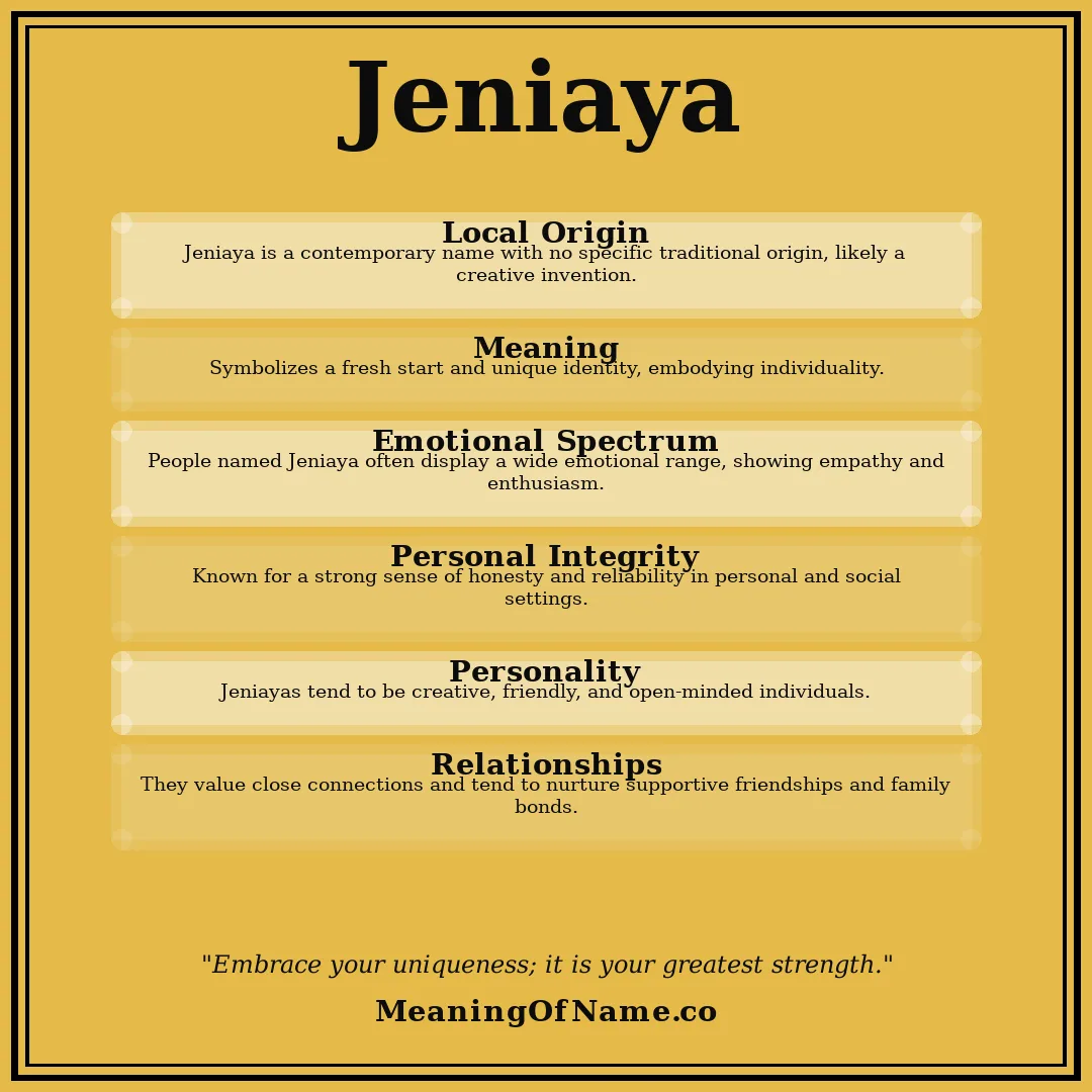 Jeniaya name meaning poster