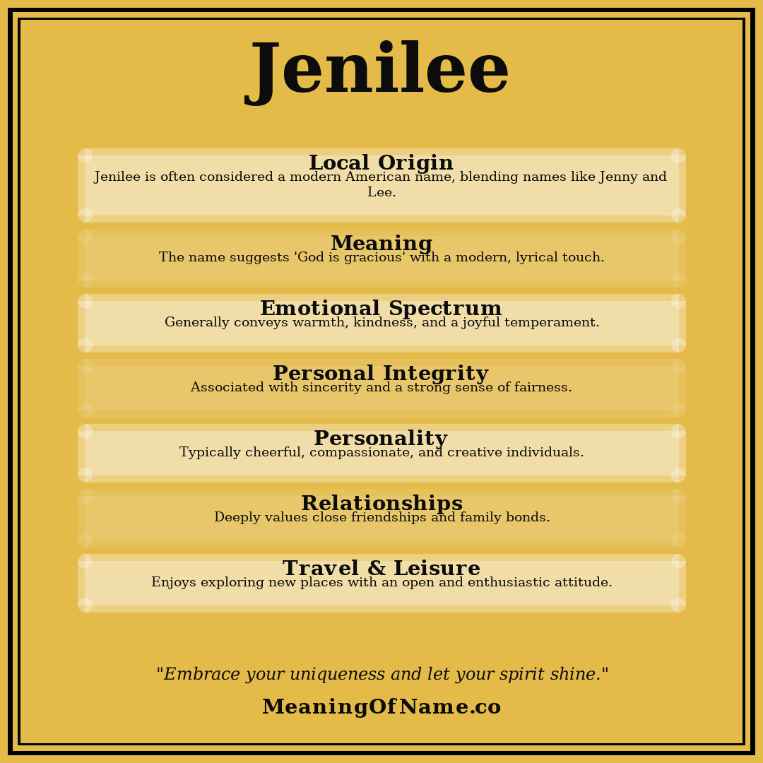 Jenilee name meaning poster