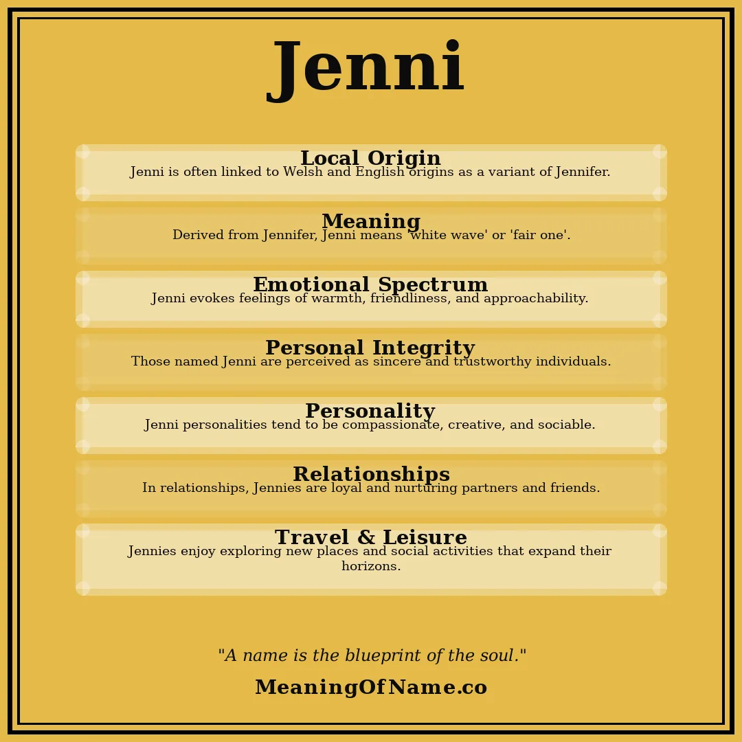 Jenni name meaning poster