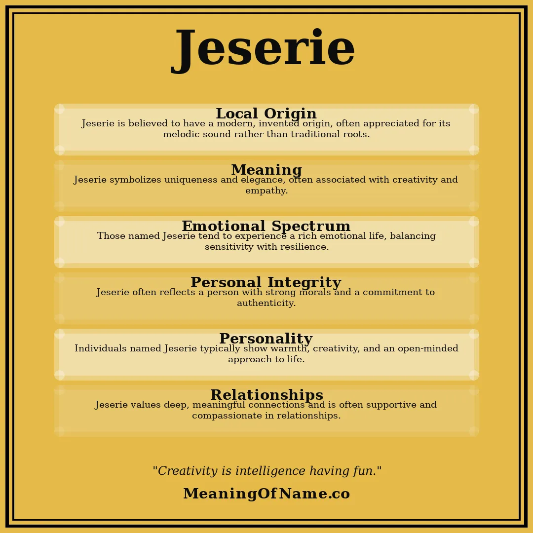 Jeserie name meaning poster