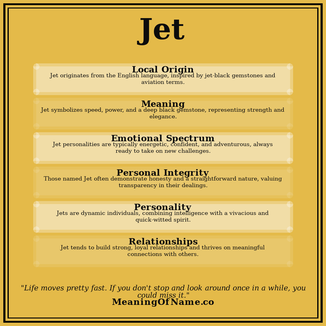 Jet name meaning poster