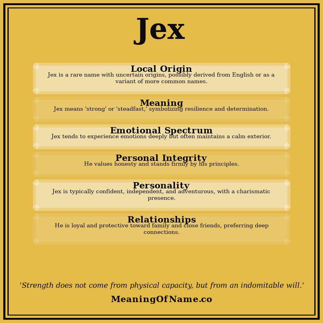 Jex name meaning poster