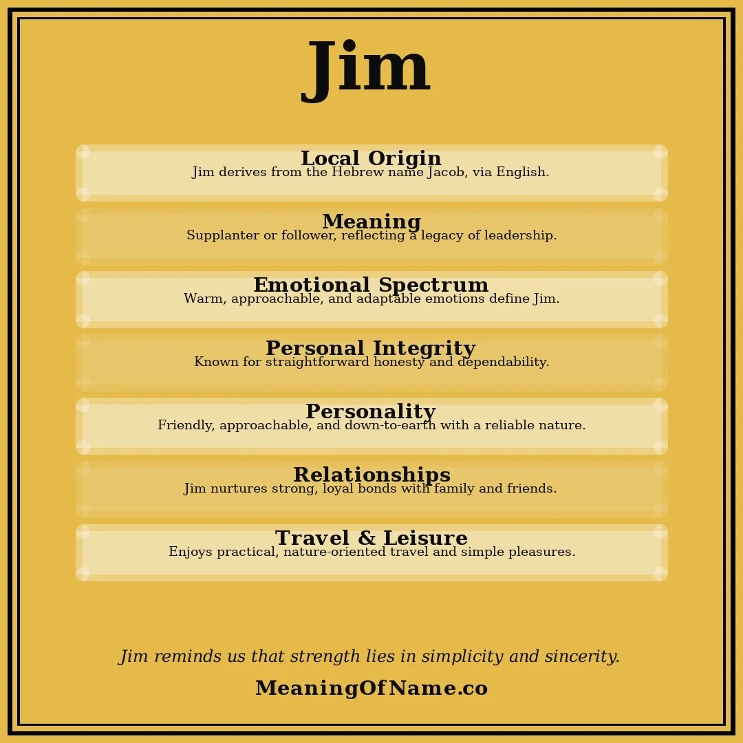 Jim name meaning poster