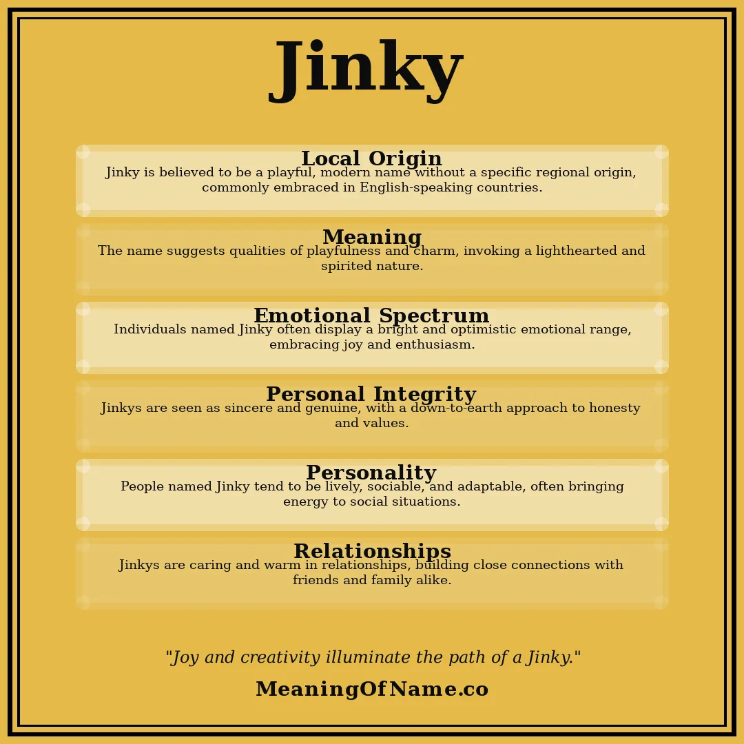 Jinky name meaning poster