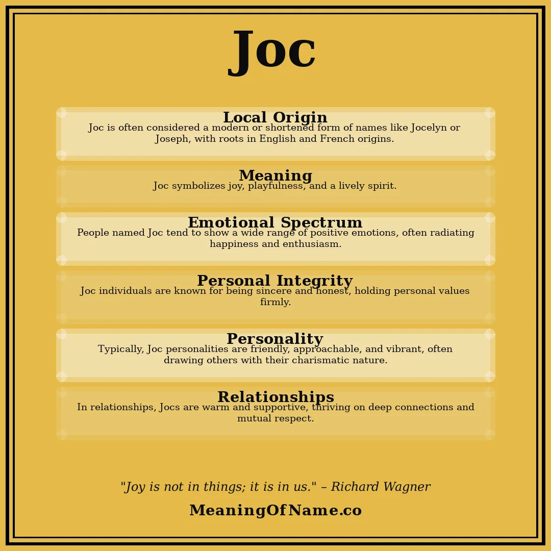 Joc name meaning poster