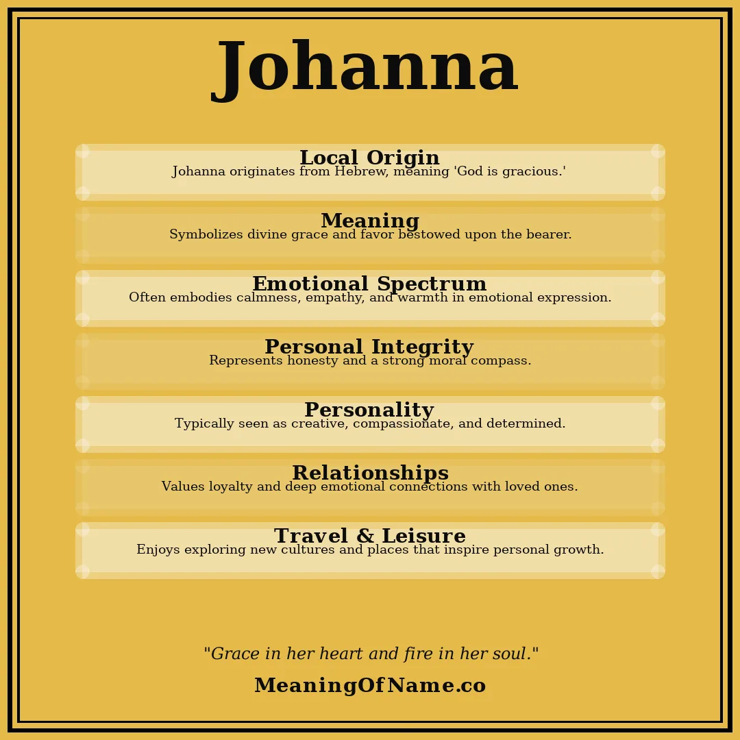 Johanna name meaning poster