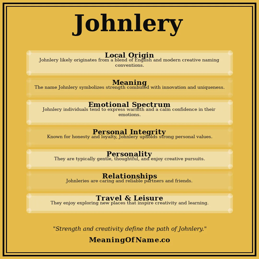 Johnlery name meaning poster