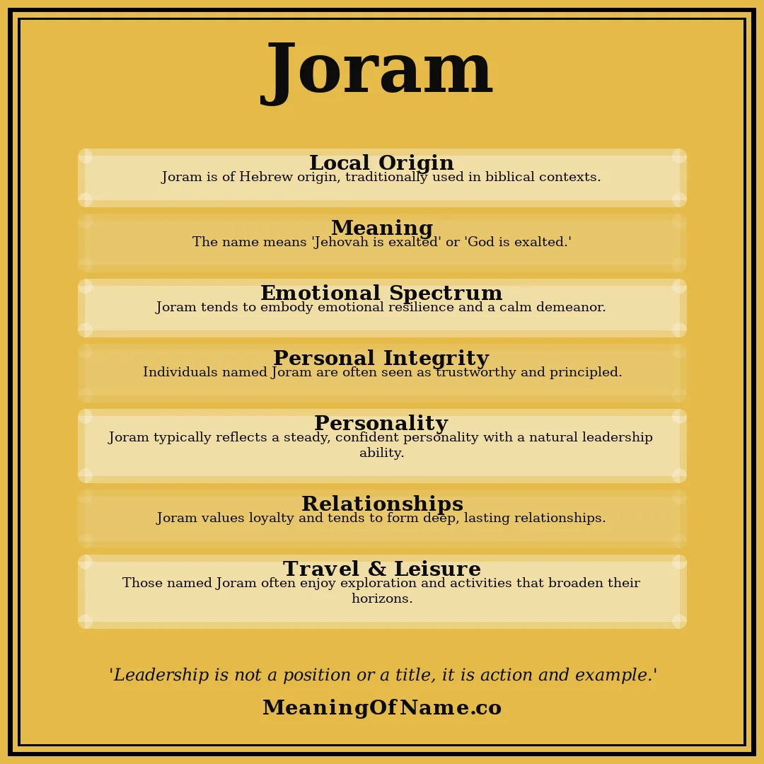 Joram name meaning poster