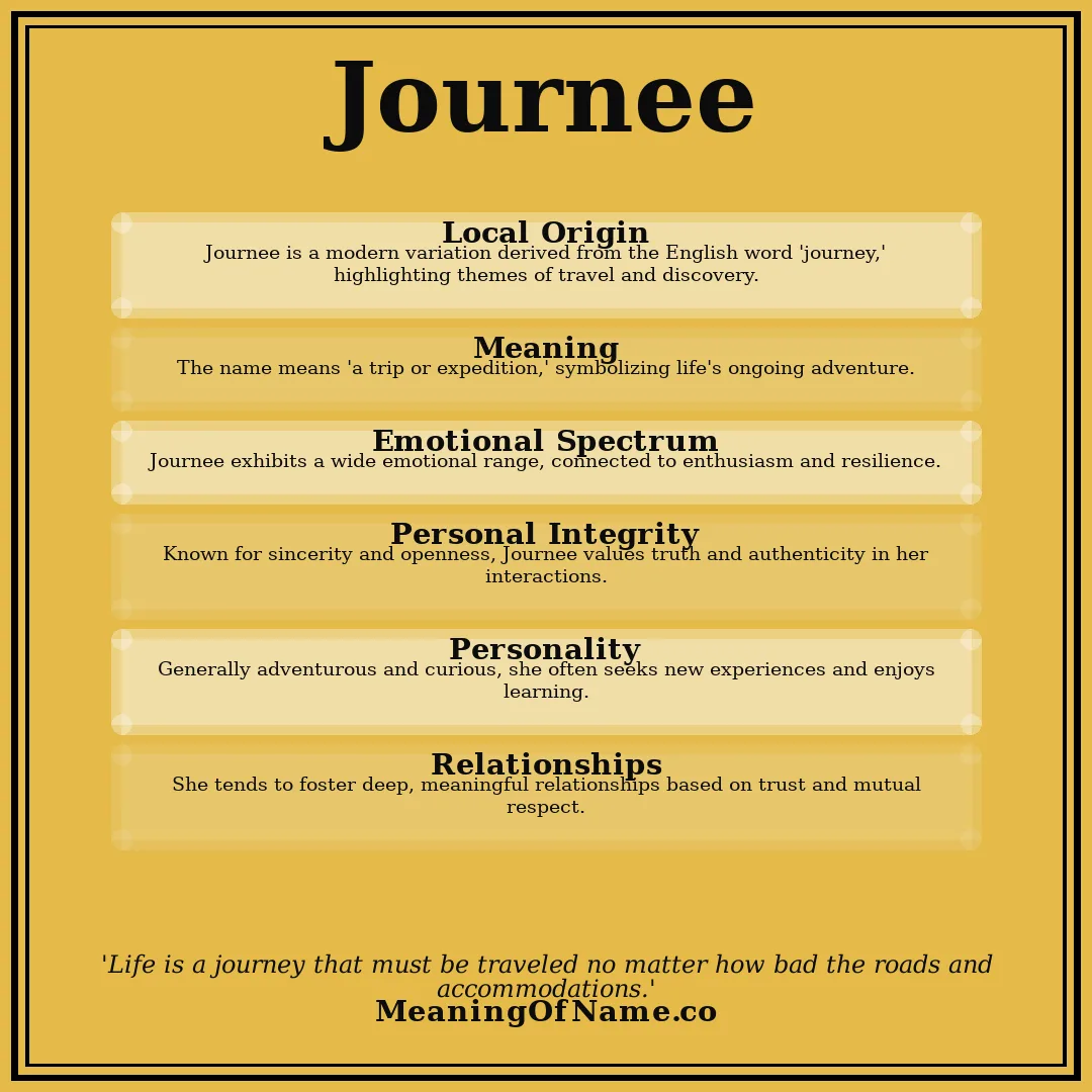 Journee name meaning poster
