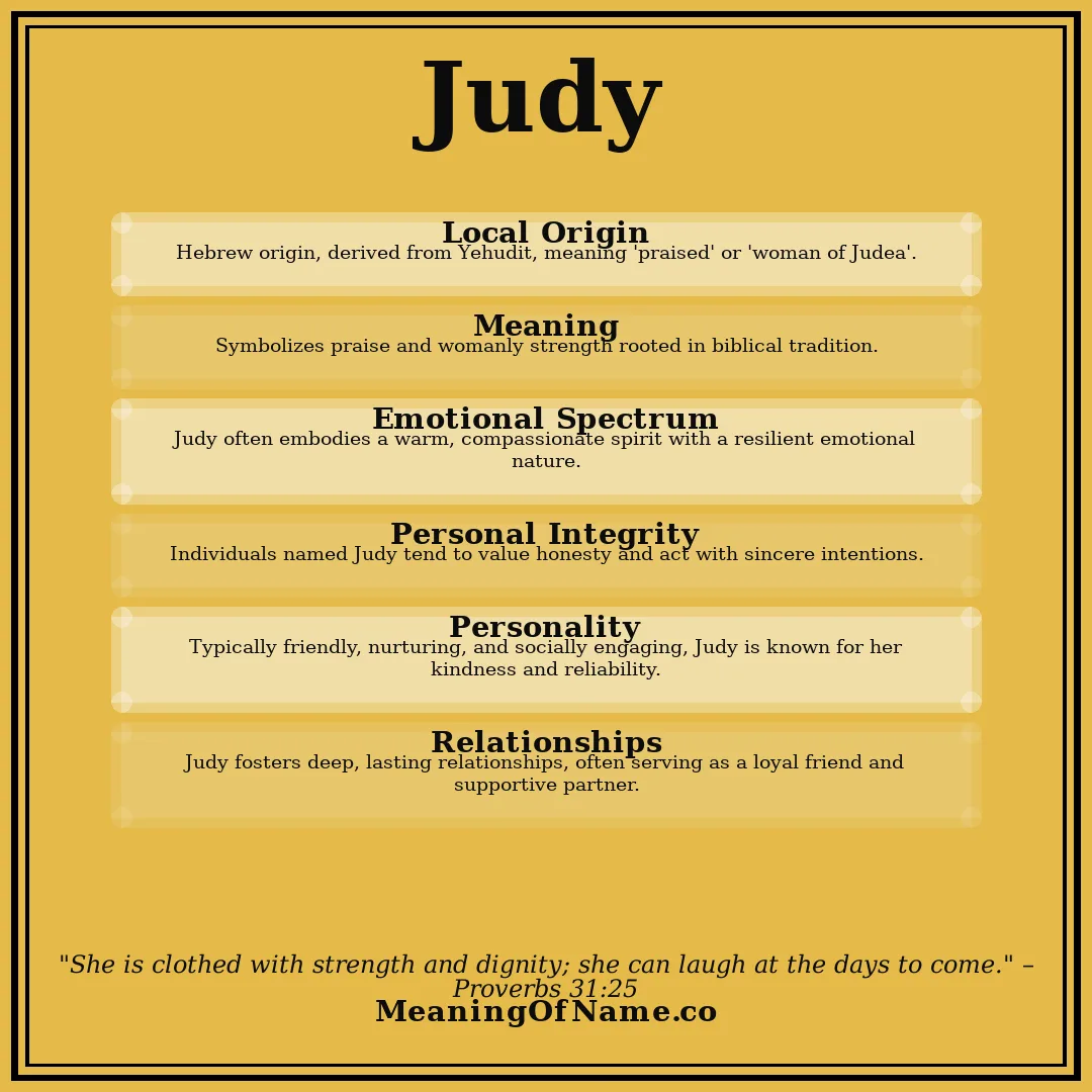 Judy name meaning poster