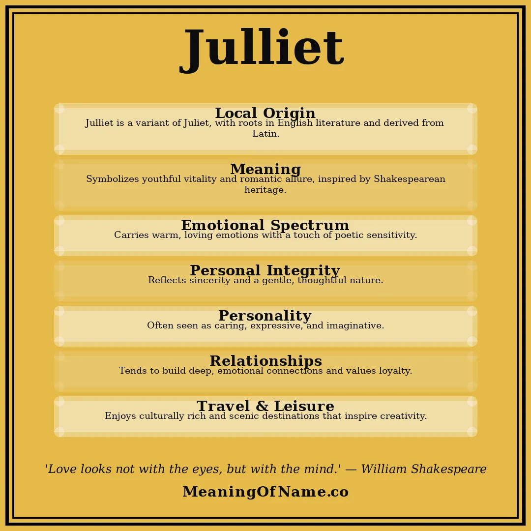 Julliet name meaning poster