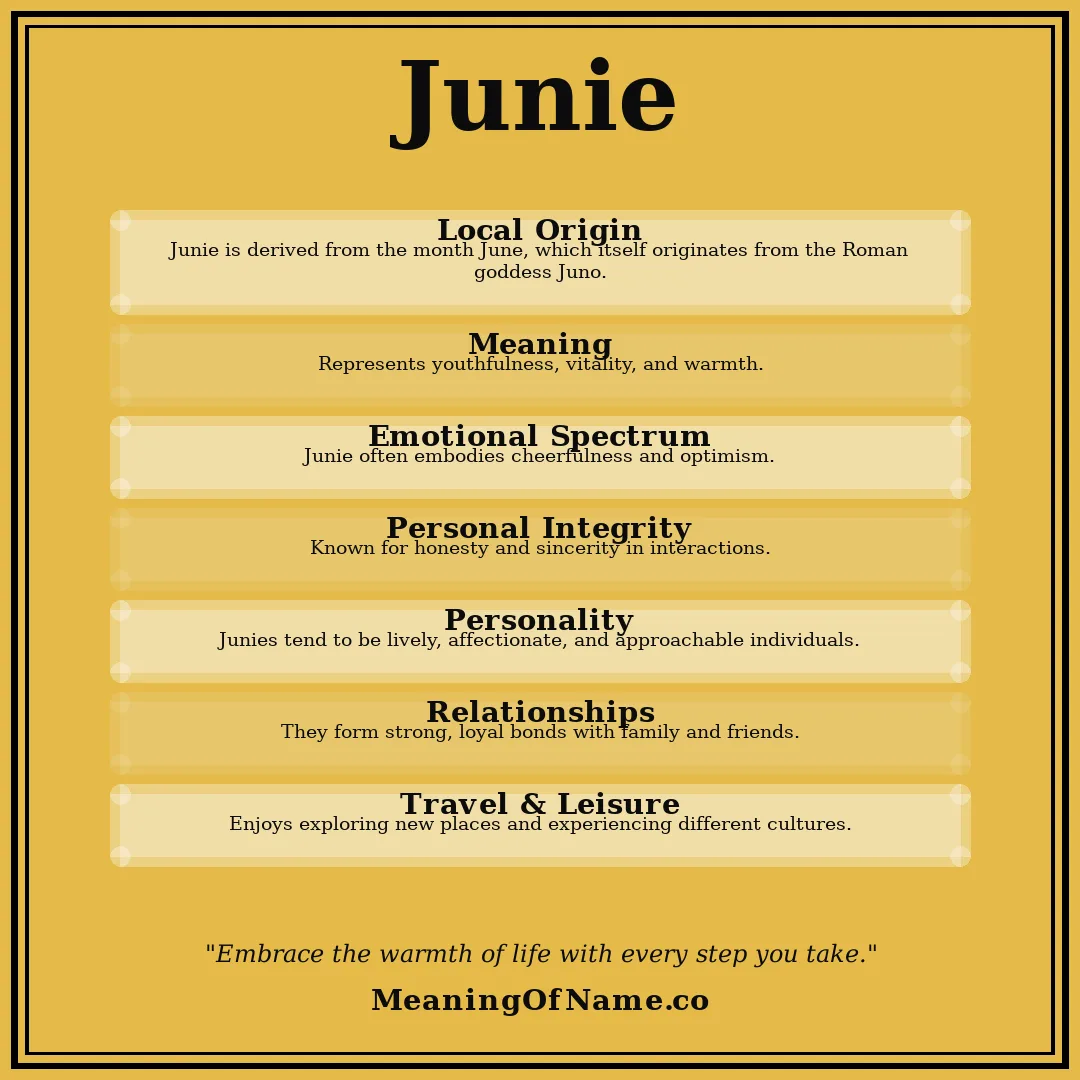 Junie name meaning poster