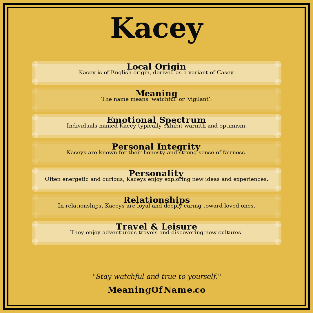 Kacey name meaning poster