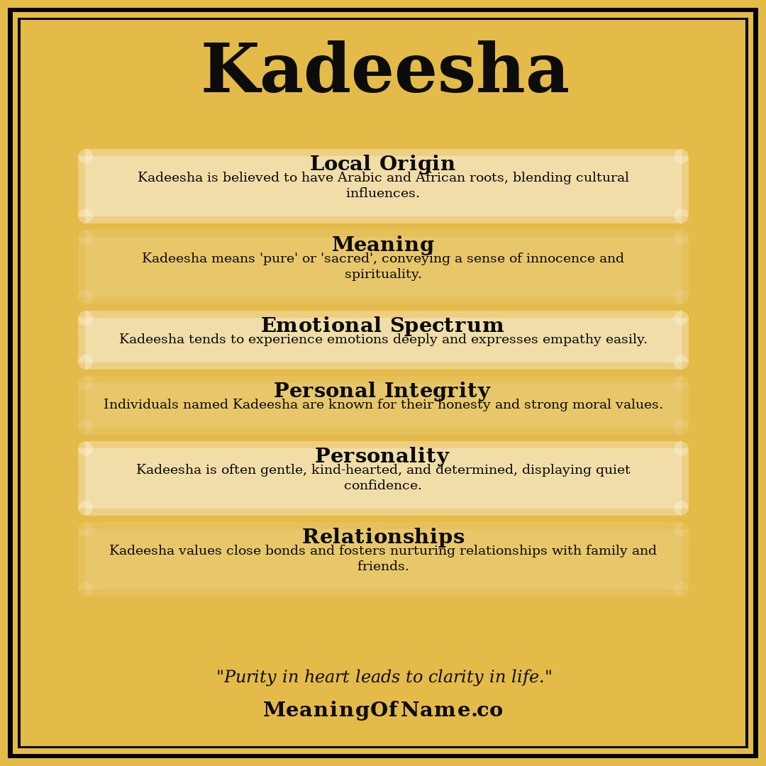 Kadeesha name meaning poster