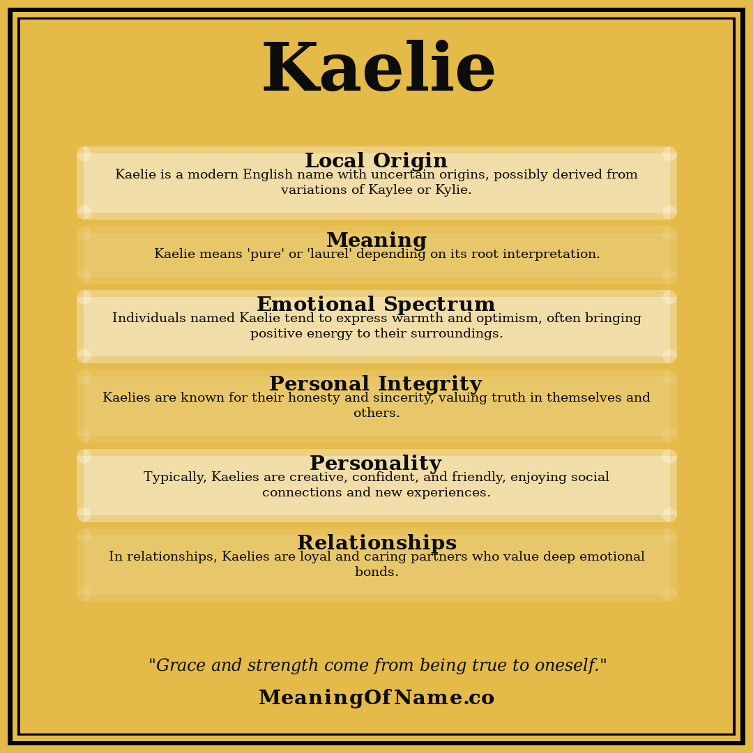Kaelie name meaning poster