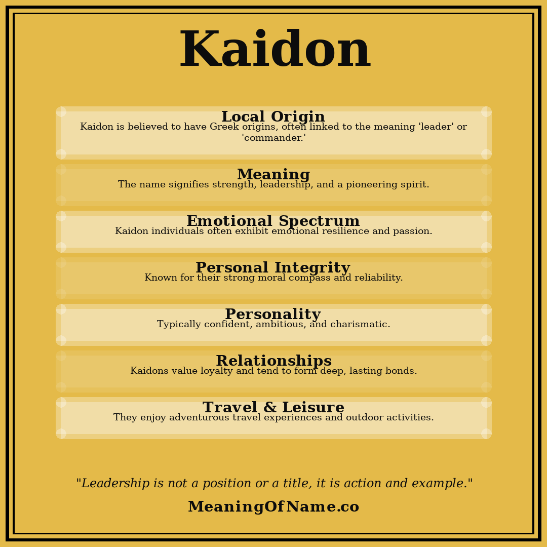 Kaidon name meaning poster