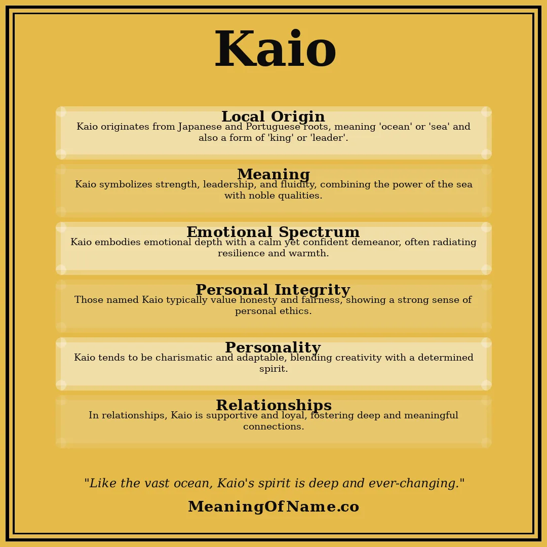 Kaio name meaning poster