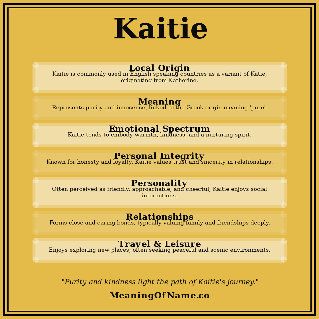 Kaitie name meaning poster