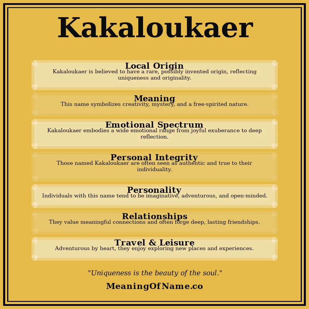 Kakaloukaer name meaning poster
