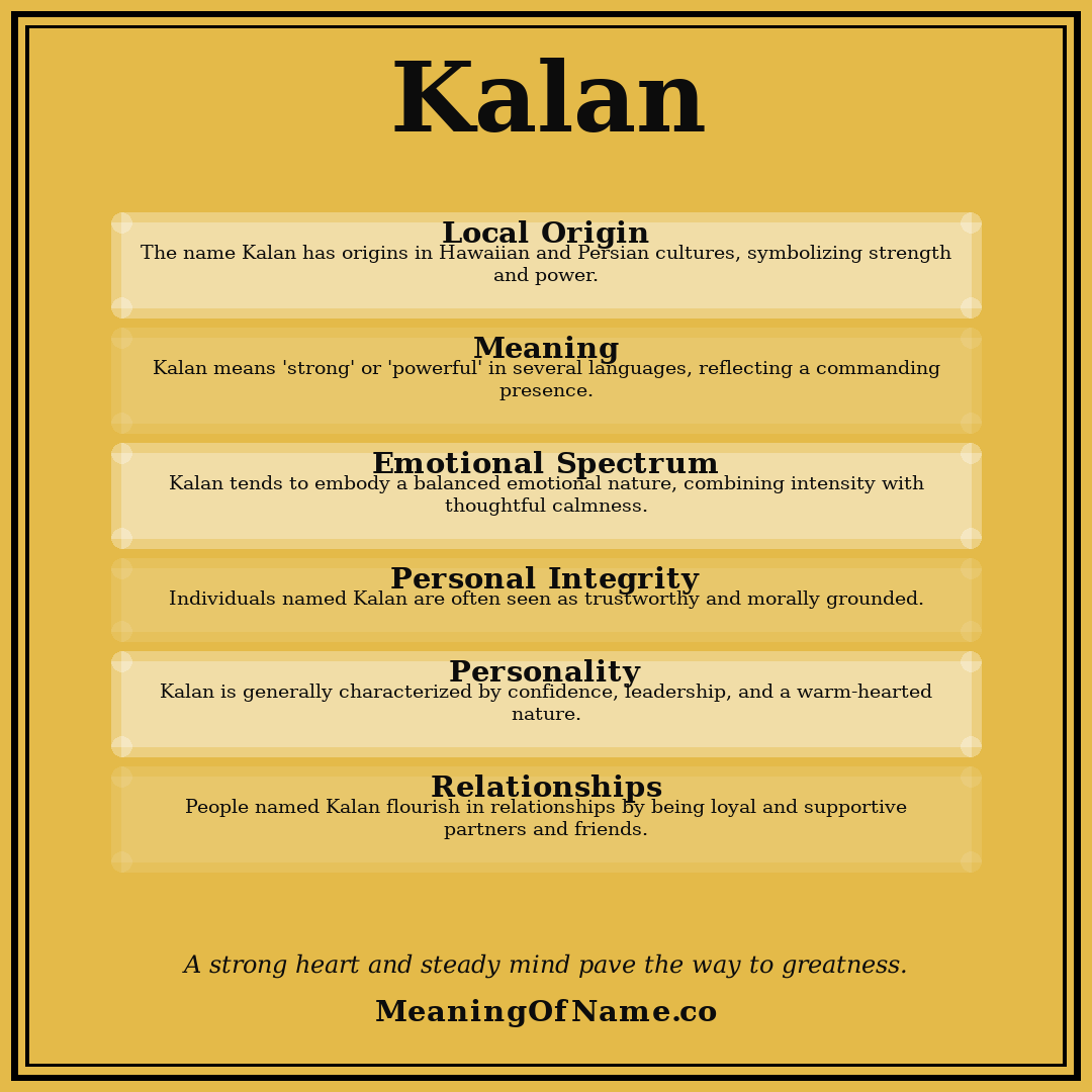 Kalan name meaning poster
