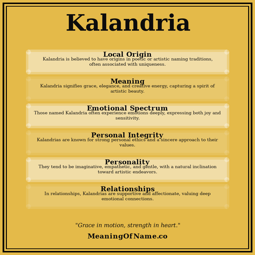 Kalandria name meaning poster