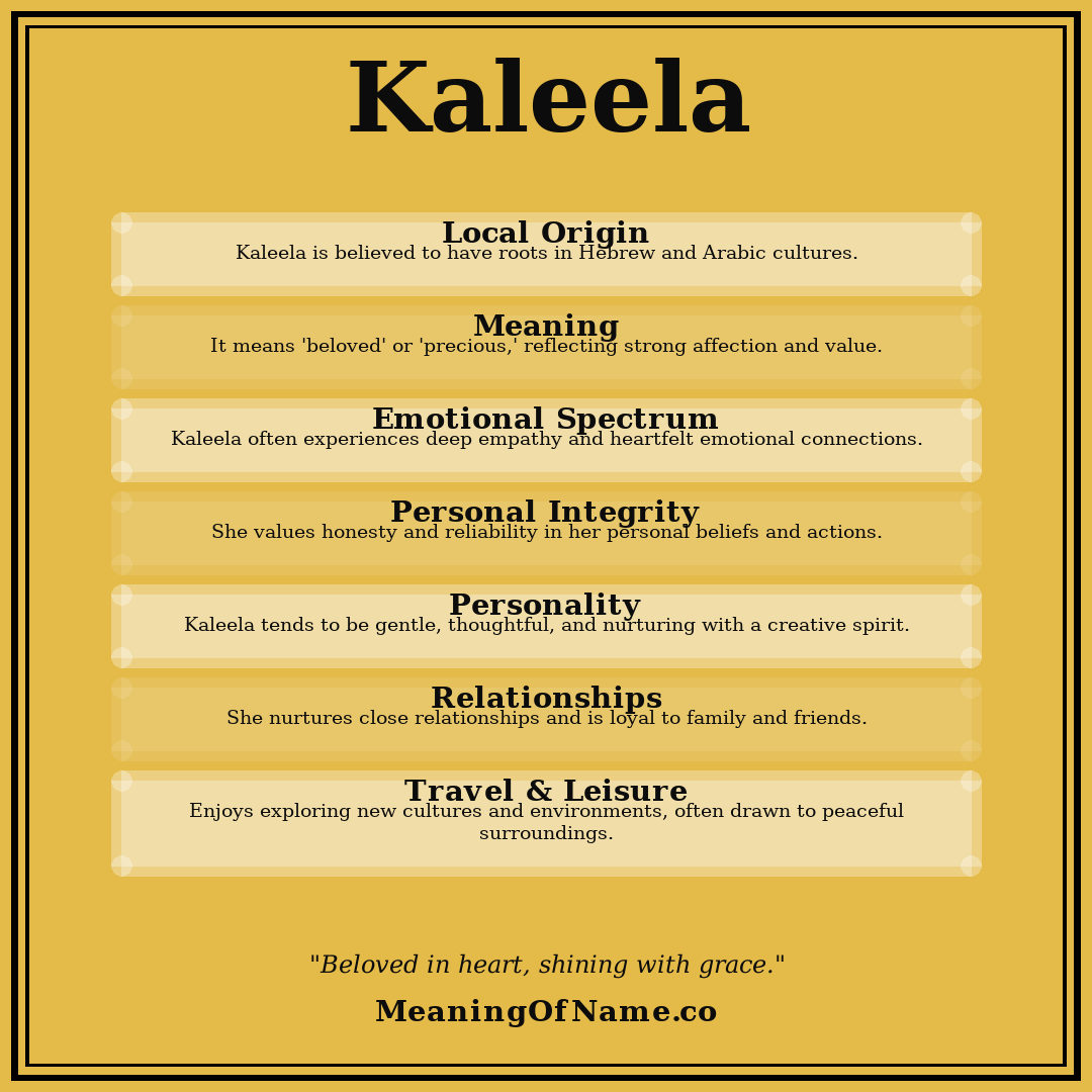 Kaleela name meaning poster