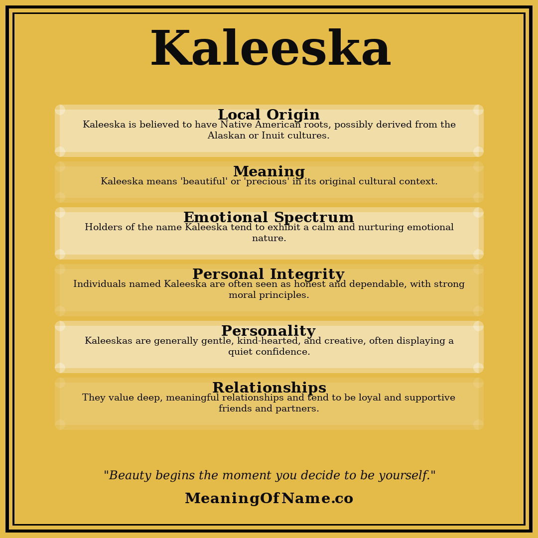 Kaleeska name meaning poster