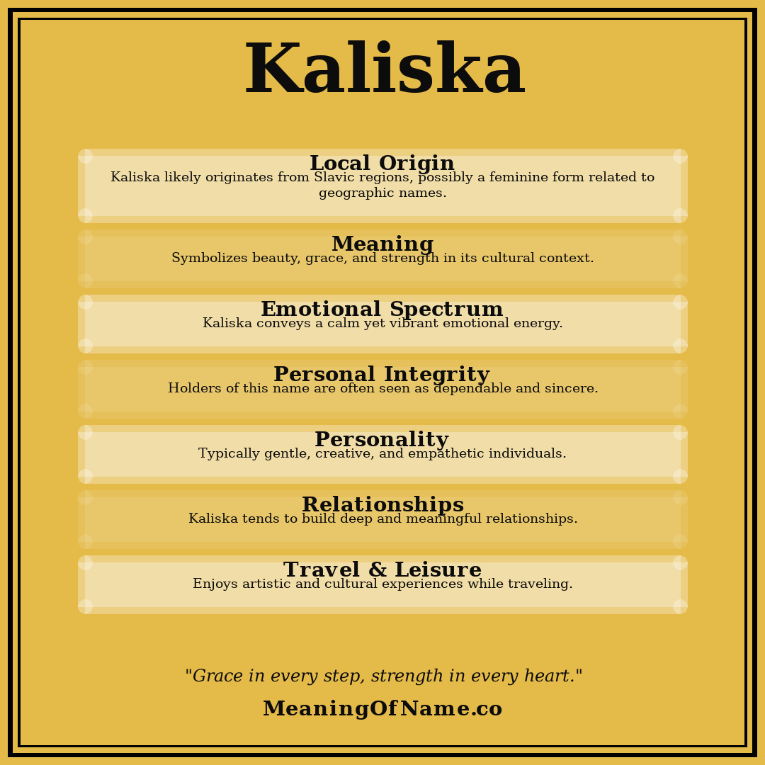 Kaliska name meaning poster