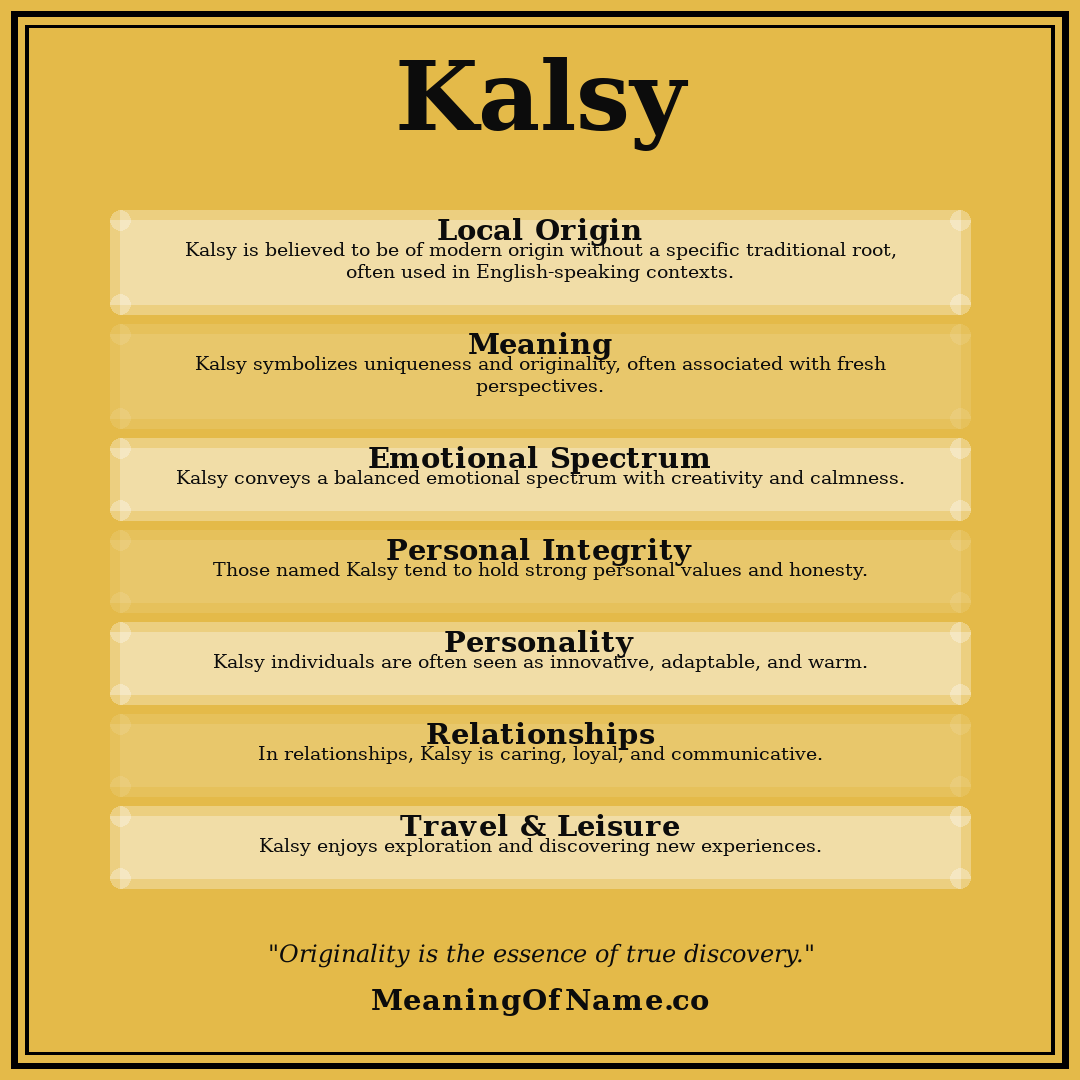 Kalsy name meaning poster