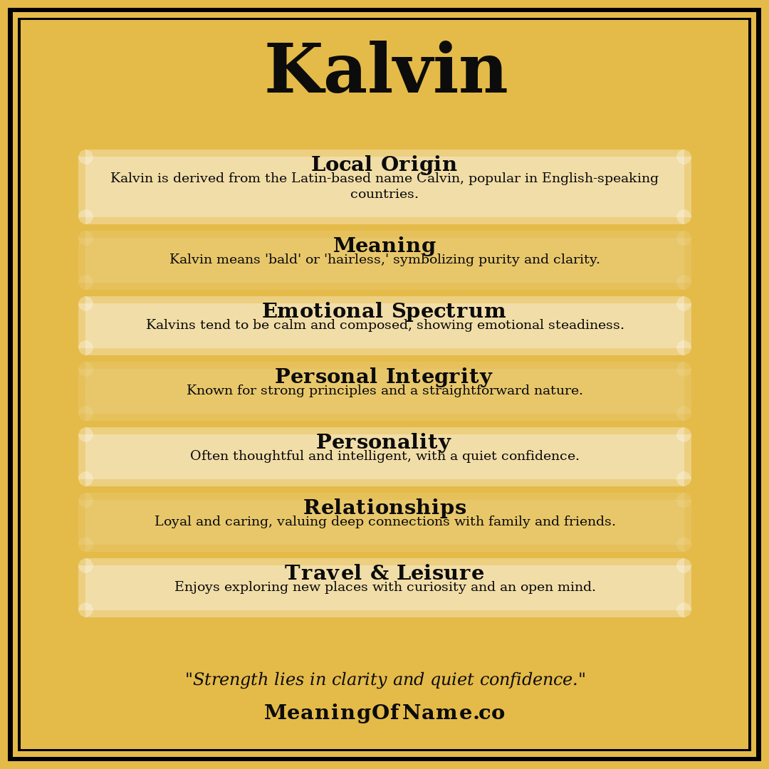 Kalvin name meaning poster