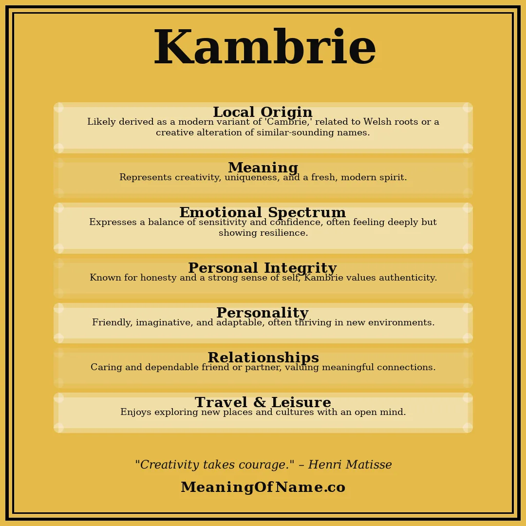Kambrie name meaning poster