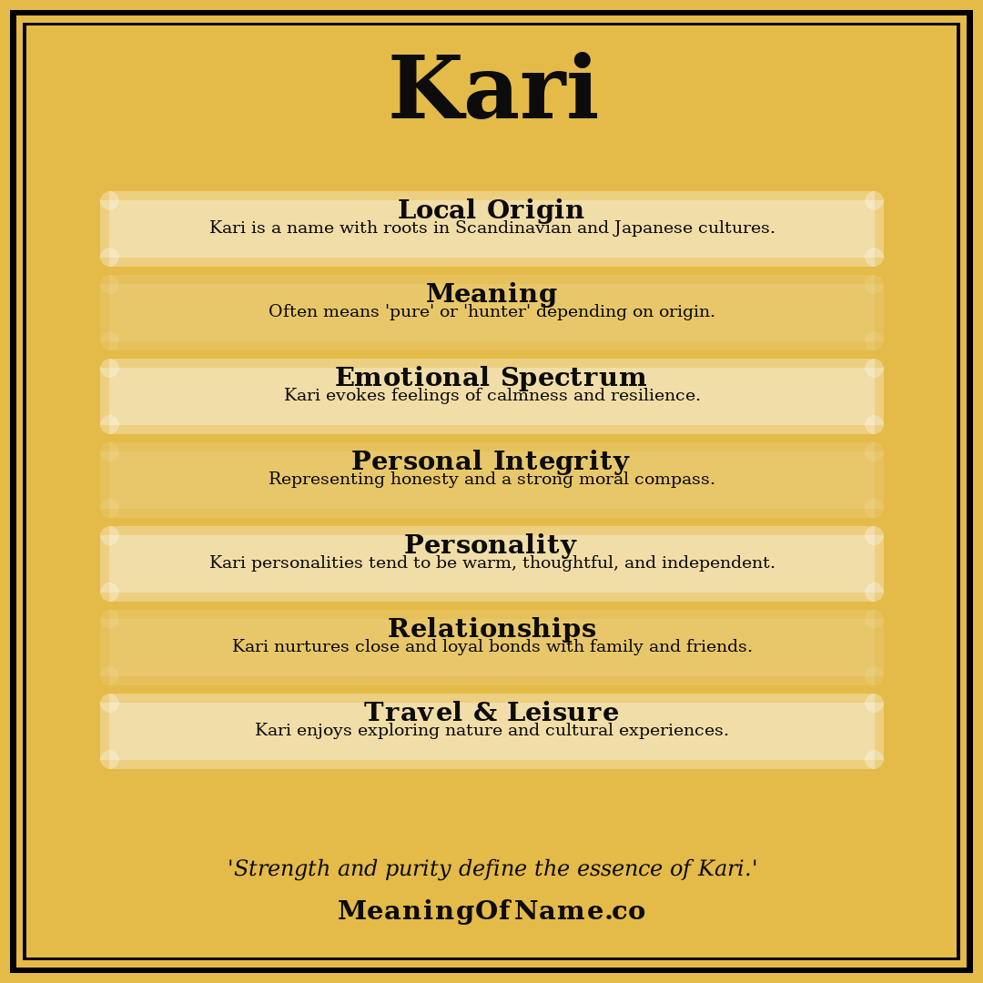 Kari name meaning poster
