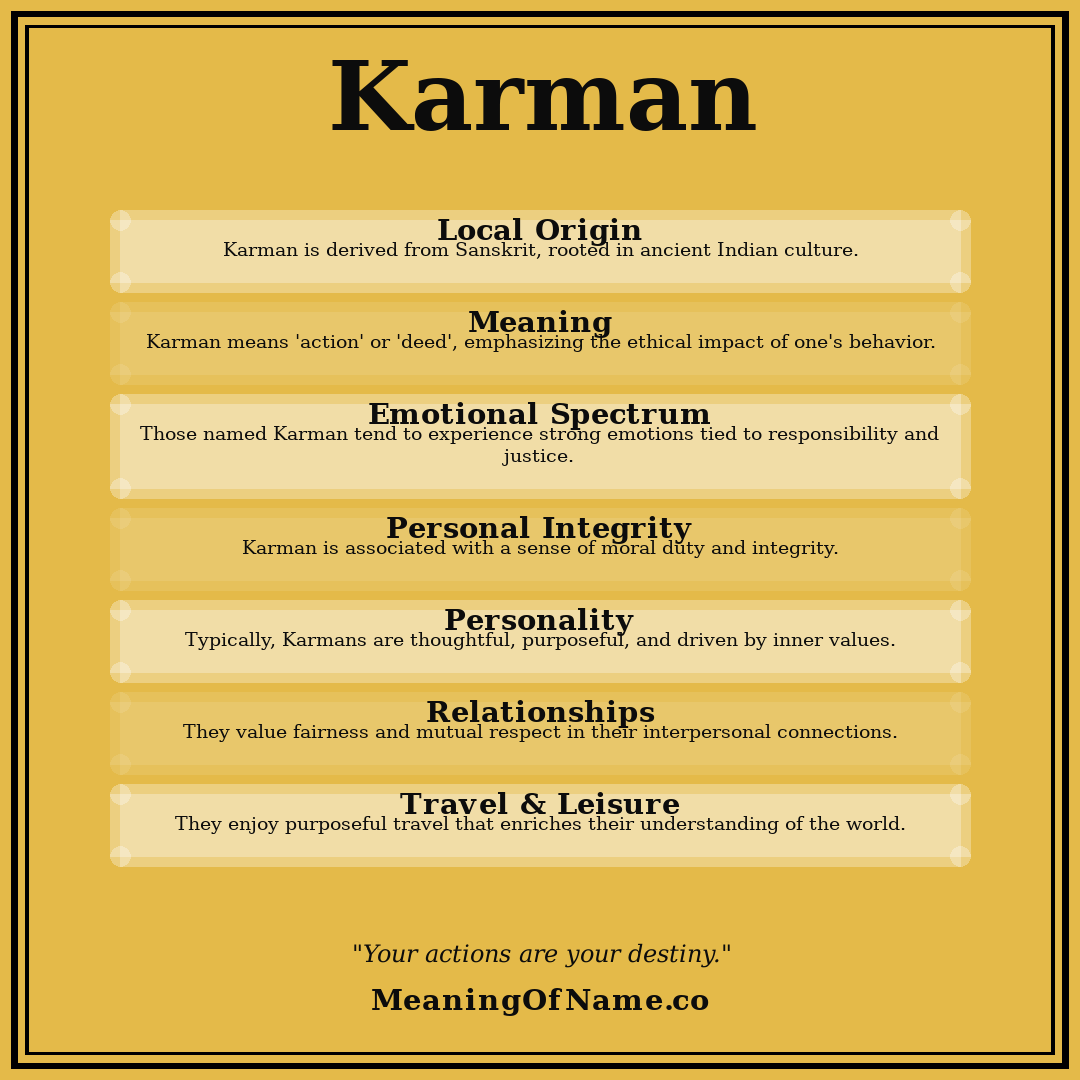 Karman name meaning poster