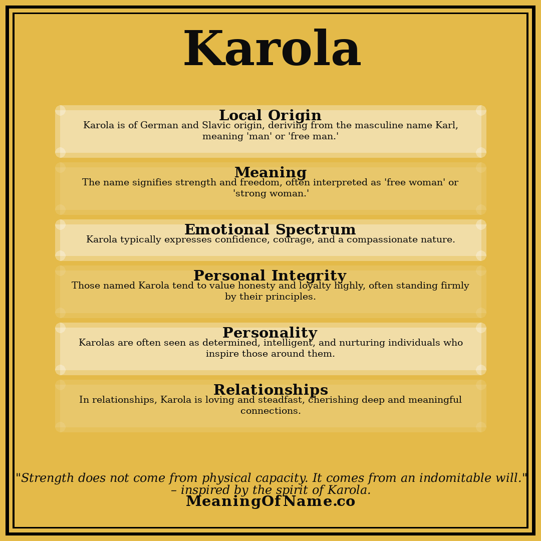Karola name meaning poster
