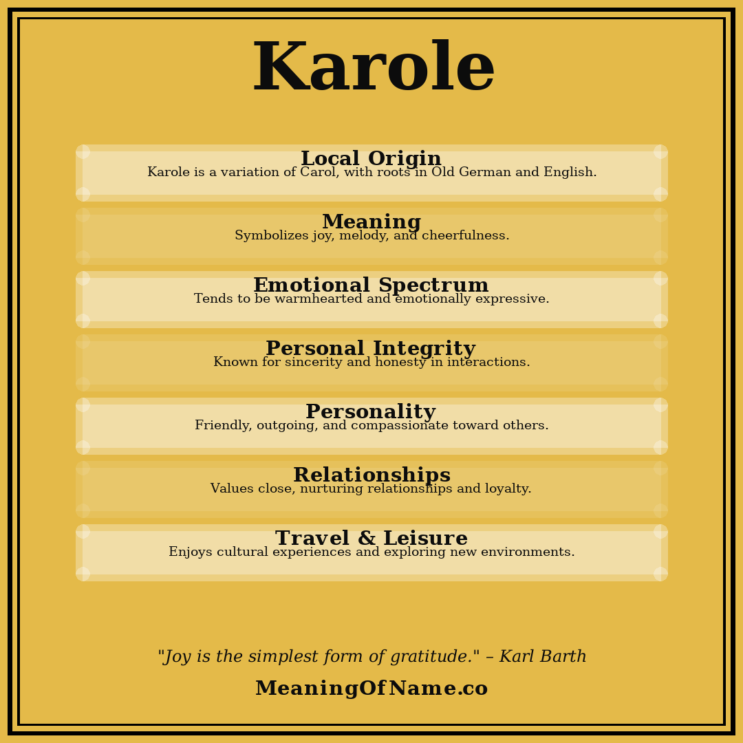 Karole name meaning poster