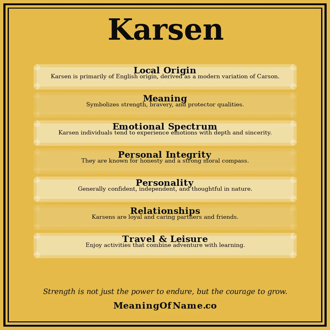 Karsen name meaning poster