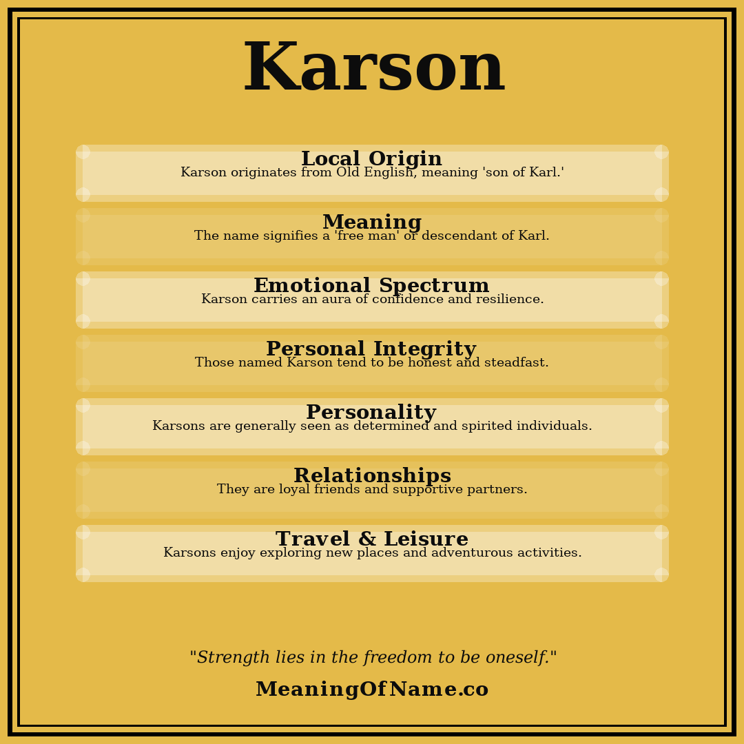 Karson name meaning poster