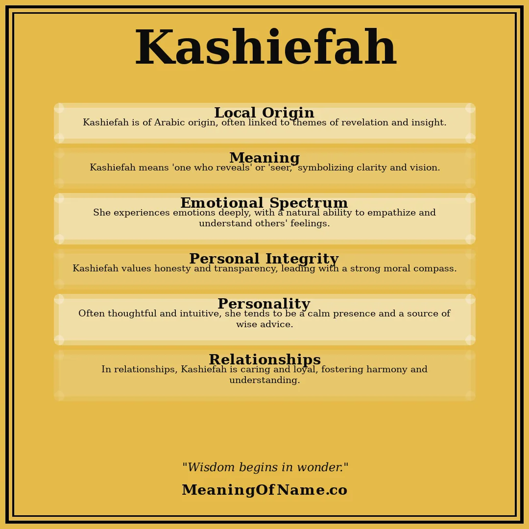 Kashiefah name meaning poster