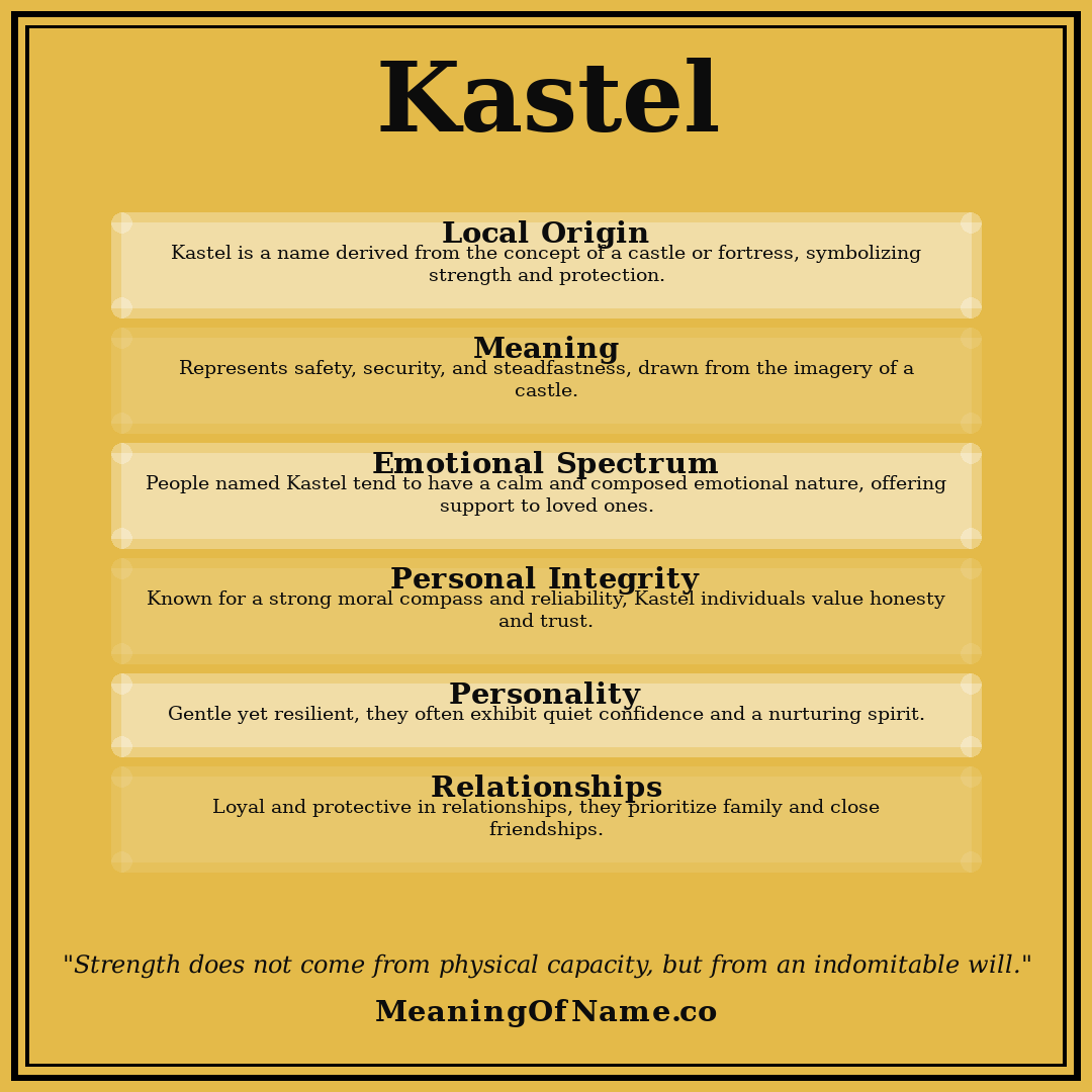 Kastel name meaning poster